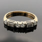 14K Gold Platinum Baguette Diamond Band .25ctw 2g Estate Ring 6.75