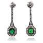 Colombian Emerald and Diamond Platinum Drop Earrings GIA Jewelry Report Certified, main view