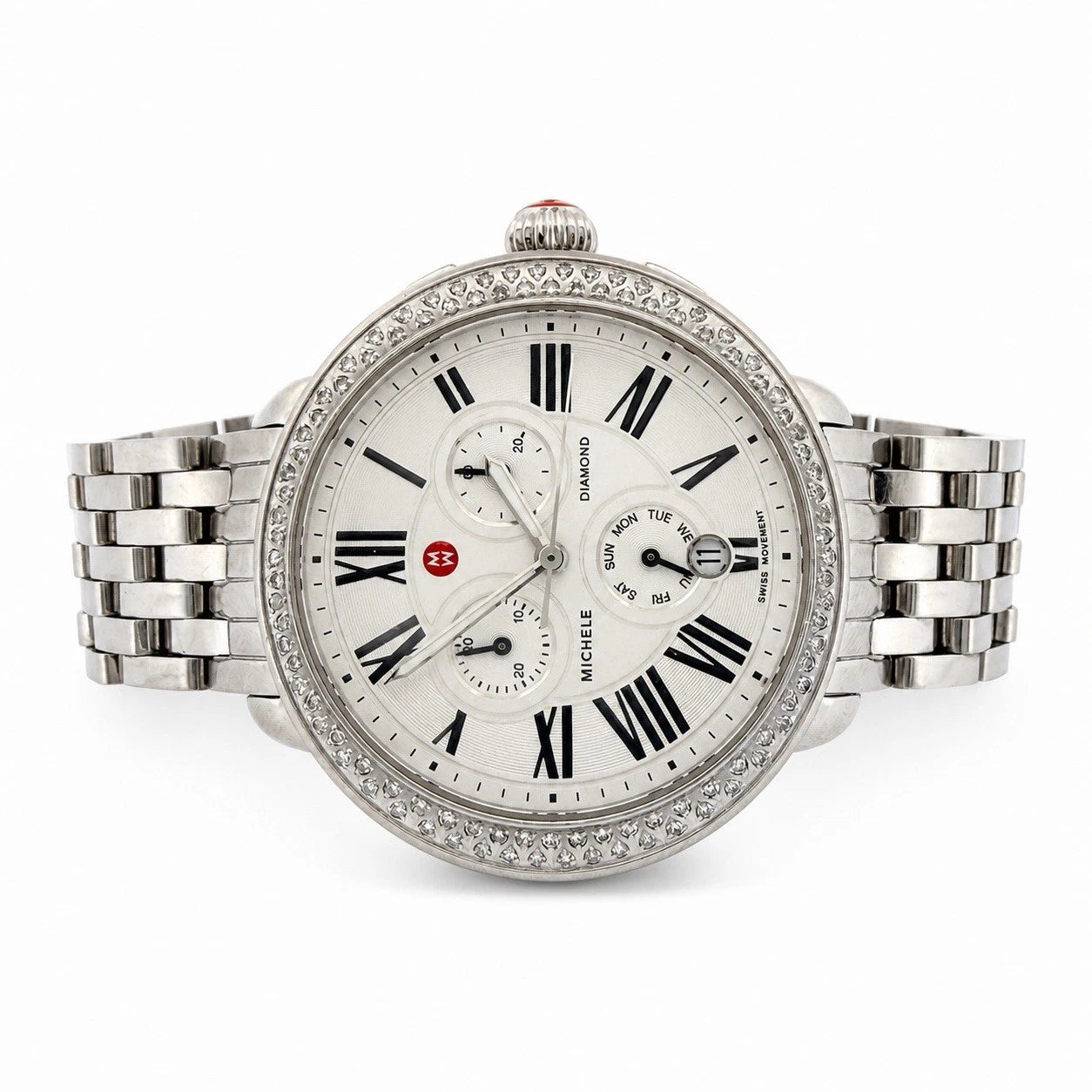Michele Deco Diamond MW21A01A1966 Steel Watch 41x39mm 0.60 CTW