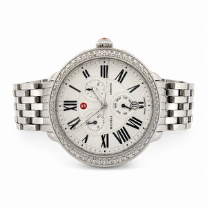 Michele Deco Diamond MW21A01A1966 Steel Watch 41x39mm 0.60 CTW