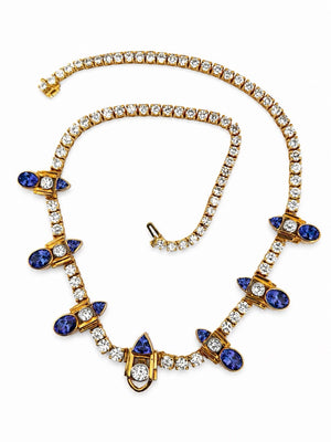 Custom Michael Sherman 18K Gold Natural Tanzanite and Diamond Necklace