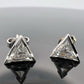 Platinum Triangular Trillion Diamond Stud Post Earrings .95ctw H SI1-VS1 Estate