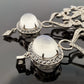 18K & 14K White Gold Moonstone Black Diamond Dangle Earrings 3" 17.9g