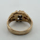 Vintage 14K Yellow Gold Nugget Style Round Diamond Ring 0.50CT Size 8 7.59g