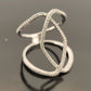 14K White Gold Freeform Open Diamond Ring 0.48CTW Round Brilliant Pave Size 7 by Devine & Co — front view