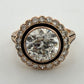 Vintage 3.00ctw Natural Diamond Circular Brilliant Halo Ring GIA Report 14K/15K, detail view