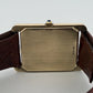 Cyma Swiss Quartz Tank Style Watch 14K Yellow Gold Case Vintage 1990's, angled view