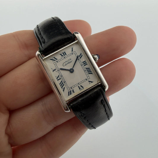 Cartier Must Tank Vermeil Quartz Watch Sterling Silver Large Model Vintage 1990s, alternate view