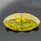 Loose GIA 1.33CT Fancy Vivid Greenish Yellow Diamond I2 Treated Marquise
