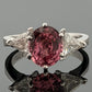 Platinum Natural Padparadscha Sapphire Trillion Diamond Ring 2.16ct .70ctw AIGS by Devine & Co — front view