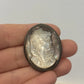 Vintage 800 Silver Mother of Pearl Cameo Pendant Brooch 38x30mm 9.23g by Devine & Co — angled view