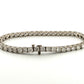 14K White Gold Natural Round Diamond Tennis Bracelet 9.80 ctw 7" G-H VS-SI by Devine & Co — close-up