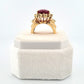 Natural Oval Rubellite Tourmaline Ring 6.90ct & 2CTW Diamonds 14K Yellow Sz 6.5 by Devine & Co — front view