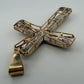 Massive 14K/10K Gold and Diamond Cross Pendant 17.7 Grams 3.5" Large Cross, detail view
