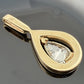 Natural 1.00 CT Pear Brilliant Diamond Pendant 14K Yellow Gold VS J-K Estate