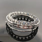 14K White Gold Natural Sapphire & Diamond Circle Pendant Brooch Estate