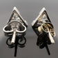 Platinum Triangular Trillion Diamond Stud Post Earrings .95ctw H SI1-VS1 Estate