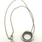 Graziela 18K White Gold Blue Round Sapphire & Diamond Circle Necklace 16" by Devine & Co — front view