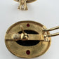 18K Yellow Gold Onyx Intaglio & Ruby Earrings 26g Handmade Omega Back Estate