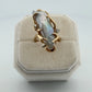 Vintage 14K Yellow Gold Baroque Pearl & Diamond Ring Size 6.5 Estate