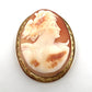Large Hand-Carved Shell Cameo Brooch Pendant 14K Yellow Gold Estate