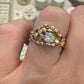 Vintage 14K Yellow Gold Nugget Style Round Diamond Ring 0.50CT Size 8 7.59g