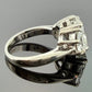 Natural 1.55ct GIA Elongated Oval Diamond Three-Stone Ring 14KW G SI1 Half Moon