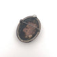 Vintage 800 Silver Mother of Pearl Cameo Pendant Brooch 38x30mm 9.23g by Devine & Co — side view