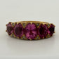 Vintage 15K Yellow Gold Pink Gemstone & Diamond Chip Ring Size 6 Estate