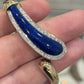 Vintage 14K Yellow Gold Lapis Lazuli Diamond Bypass Bangle Bracelet 24.33g