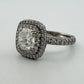 GIA Certified 1.90ct Natural Cushion Cut Diamond Double Halo Engagement Ring Plt