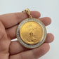 1909 $20 Liberty Gold Coin Diamond Bezel Pendant 14K Gold Necklace 54.62g