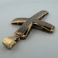 Massive 14K/10K Gold and Diamond Cross Pendant 17.7 Grams 3.5" Large Cross, angled view