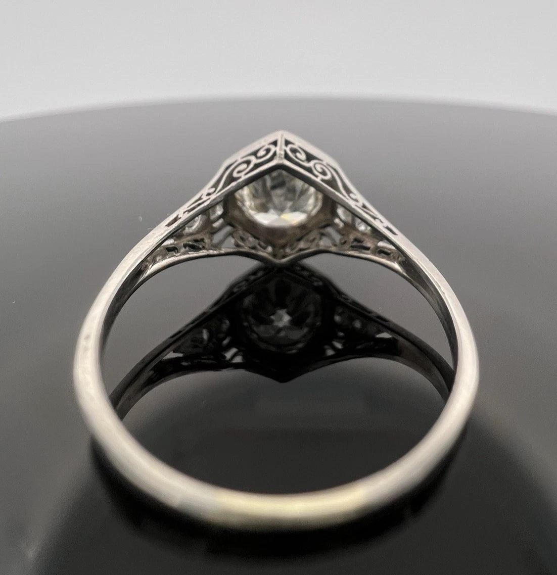 Antique Platinum 1.80ct Old European Cut Diamond Ring Art Deco Size 8