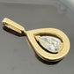 Natural 1.00 CT Pear Brilliant Diamond Pendant 14K Yellow Gold VS J-K Estate