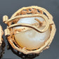 Vintage 14K Gold Mabe Pearl Omega Back Earrings 14mm 8.90g Estate