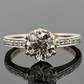 14K White Gold Engagement Ring GIA .96ct Round Natural Diamond SI1 I Size 4.75 by Devine & Co — angled view