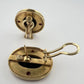 18K Yellow Gold Onyx Intaglio & Ruby Earrings 26g Handmade Omega Back Estate