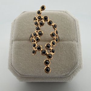 LITO DNA Ring 18K Gold Black Rose Cut Diamond Ring Approx 1.50CT Size 5.5