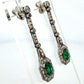 Colombian Emerald and Diamond Platinum Drop Earrings GIA Jewelry Report Certified, angled view