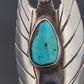 Vintage Sterling Silver Eagle Ring with Turquoise Size 7 by Devine & Co — angled view