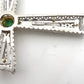 Vintage 18K Two-Tone Gold Natural Emerald Filigree Cross Pendant Italy Large