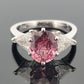 Platinum Natural Padparadscha Sapphire Trillion Diamond Ring 2.16ct .70ctw AIGS by Devine & Co — angled view