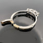 14K White Gold 3 Old European Cut Natural Diamond Ring Arthritic Shank Estate