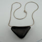 Australian Boulder Opal Pendant Necklace Sterling Silver Custom Bezel 20” Chain, angled view
