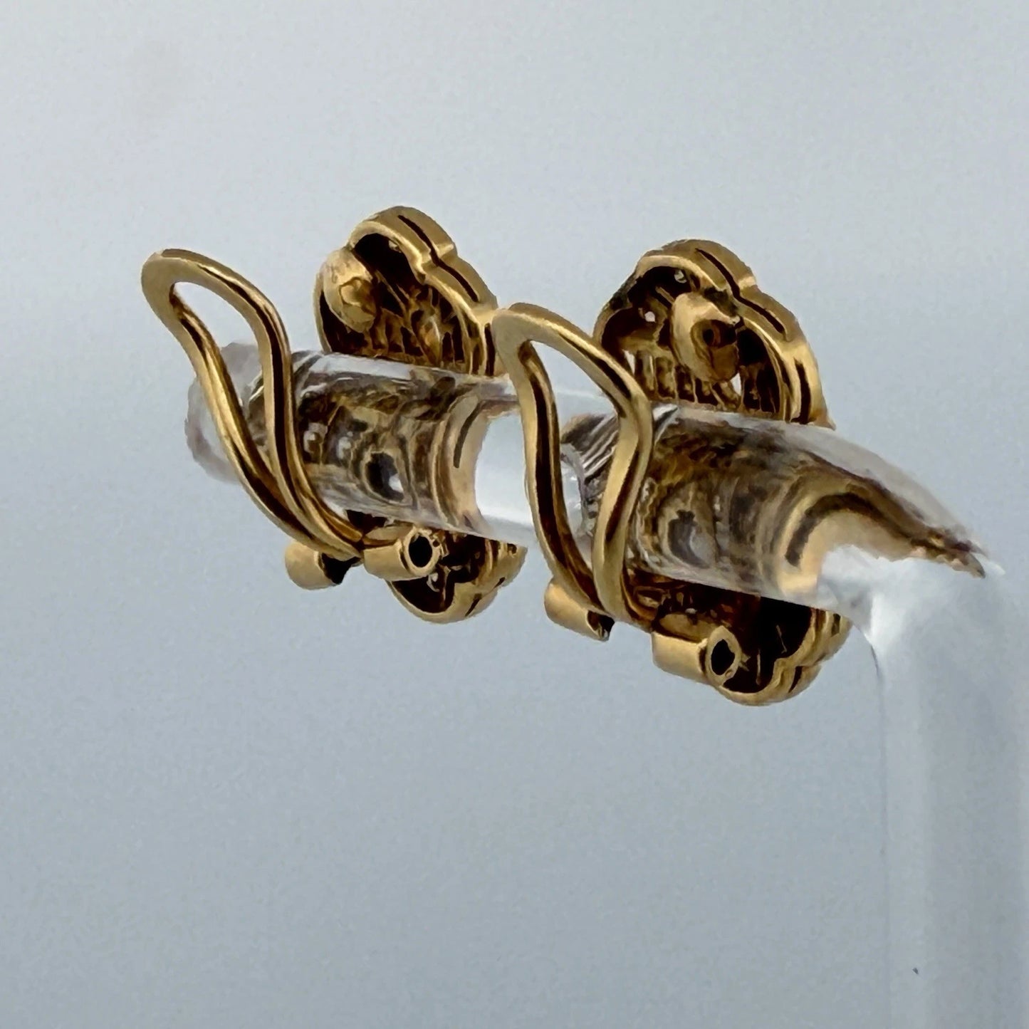 Vintage Diamond Clip Earrings 14K Yellow Gold 0.60CTW VS F-H Filigree Estate