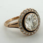Vintage 3.00ctw Natural Diamond Circular Brilliant Halo Ring GIA Report 14K/15K, angled view