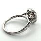 14K White Gold Round Natural Diamond Halo Engagement Ring 1.50 Carat F, SI1 GIA