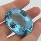 224 CT Loose Swiss Blue Topaz Oval Faceted Brilliant Checkerboard Cut Gemstone