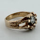 Vintage 14K Yellow Gold Nugget Style Round Diamond Ring 0.50CT Size 8 7.59g